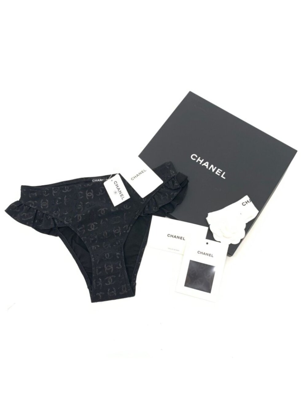 Chanel Swimsuit CC Logo Allover Pattern 38 Swimwear - Picture 9 of 9